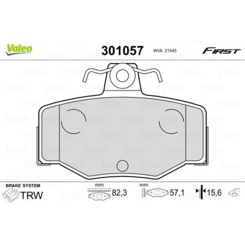 Kit de plaquettes de frein Valeo 301057 First pour des voyages sereins en Nissan