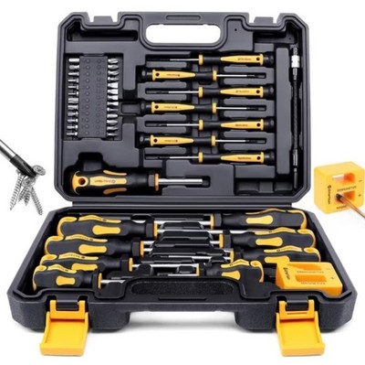 43 Stück Magnet Schraubendreher Set Präzision Reparatur Werkzeug Kit Bits Koffer CR-V Stahl
