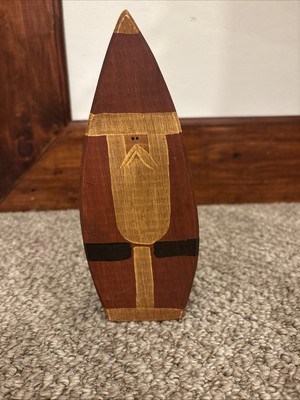 Handcrafted Wooden Santa Figurine Christmas Decor