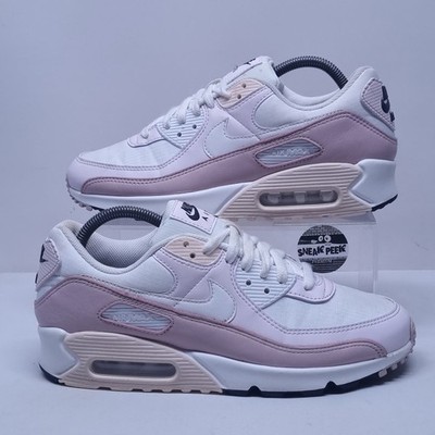 Nike Air Max 90 UK Größe 7,5 Turnschuhe Weiß Rosa Turnschuhe Damen Mädchen EUR 42