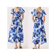 NEW J. Crew Cecily Dress In Painted Floral Print Size 8 Blue White NWT Cottage