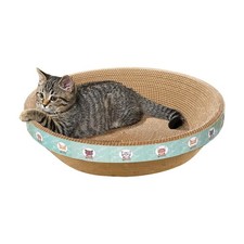 Large Cat Scratcher Bed, 16.9" x 16.9" x 3.9" Cat Scratch Cardboard with 2  in...