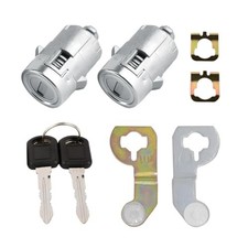 1 Pair Car Driver And Passenger Door Lock Cylinder Set With 2 Keys