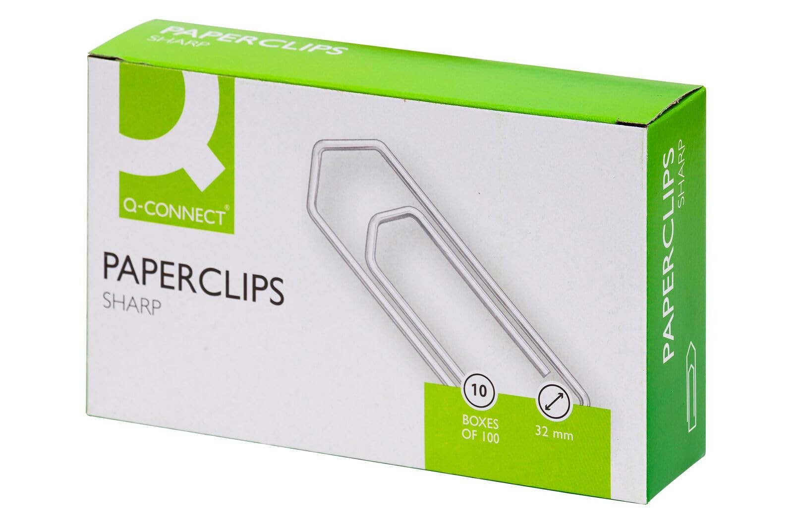 Q-Connect No Tear Paperclip, 32 mm KF01312Q - Pack of 1000 Pack of 1000 KF01312Q