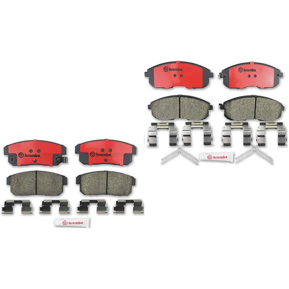Juego de pastillas de freno Brembo de cerámica delanteras traseras 2X para Nissan Sentra 2002-2006 Foto 2 de 2
