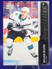 2021-22 Upper Deck William Eklund Young Guns Rookie Card #475 Sharks RC Raw. rookie card picture