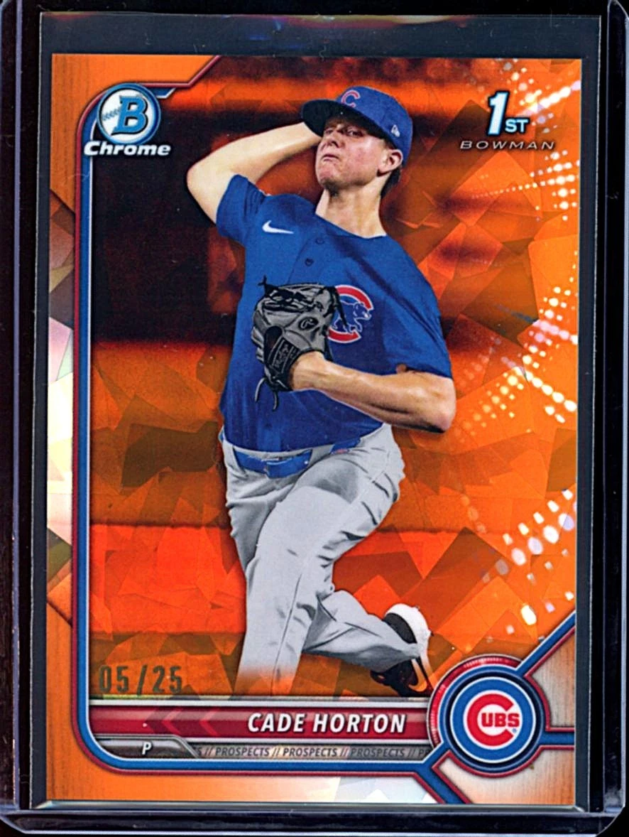 2022 Bowman Draft Chrome #BDC193 Cade Horton Orange Sapphire Rookie #5/25