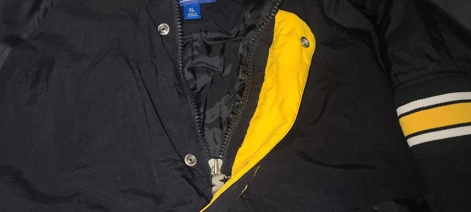 Chaqueta Pullover Vintage Starter Iowa Hawkeyes XL Negra Amarilla Con Capucha NCAA Juvenil Foto 4 de 4