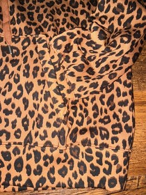 Victoria's Secret Pink Brown Leopard Ivy Fleece Campus Half Zip Hoodie XL NWT