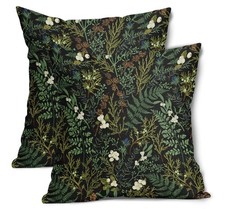 Green Plant Pillow Covers 18X18 Inch Sage Green Botanical Fern Leaf
