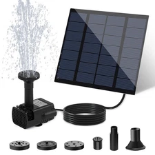 Solar Water Fountain for Bird Bath with Seperate Solar Panel 1.8W,Solar Fount...