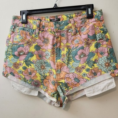 Wild Fable Highest Rise Cheeky Shorts 8 Floral Hippie Festival Boho Flower Power
