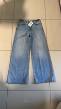 Johnny Was Collette Wide Leg Jeans Light Blue Denim 5-Pocket Button Zip Women
