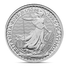 2025 1/10 oz Great Britain Britannia Platinum Coin (BU)