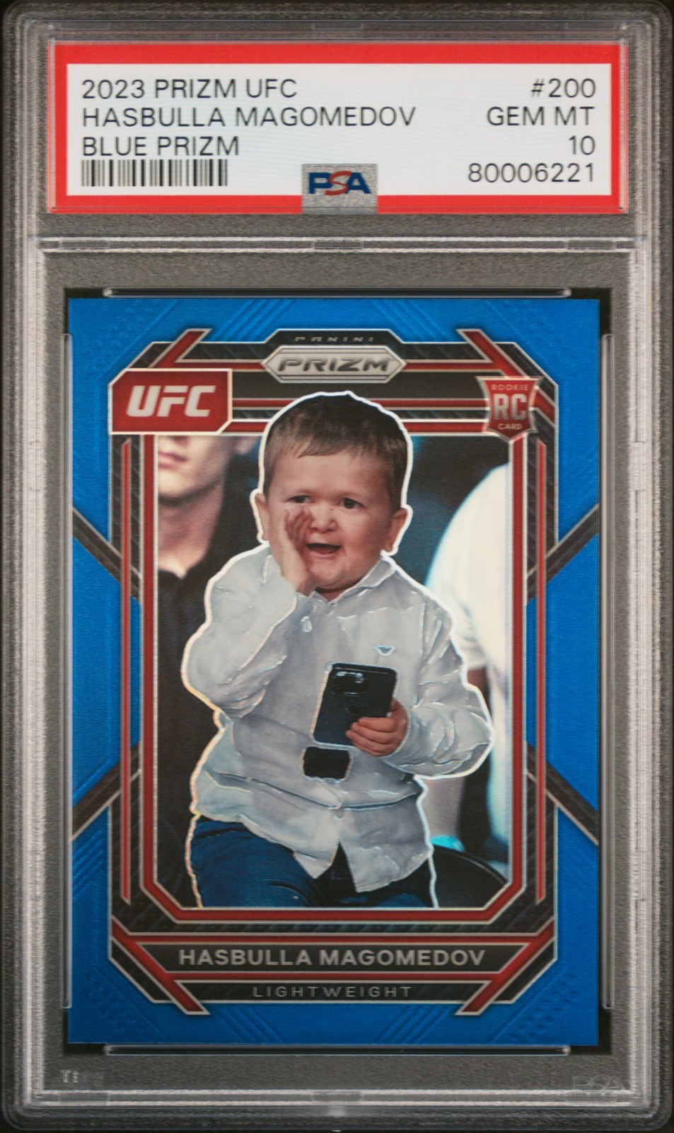 2023 PANINI PRIZM UFC BLUE PRIZM #200 HASBULLA MAGOMEDOV 22/175 PSA 10
