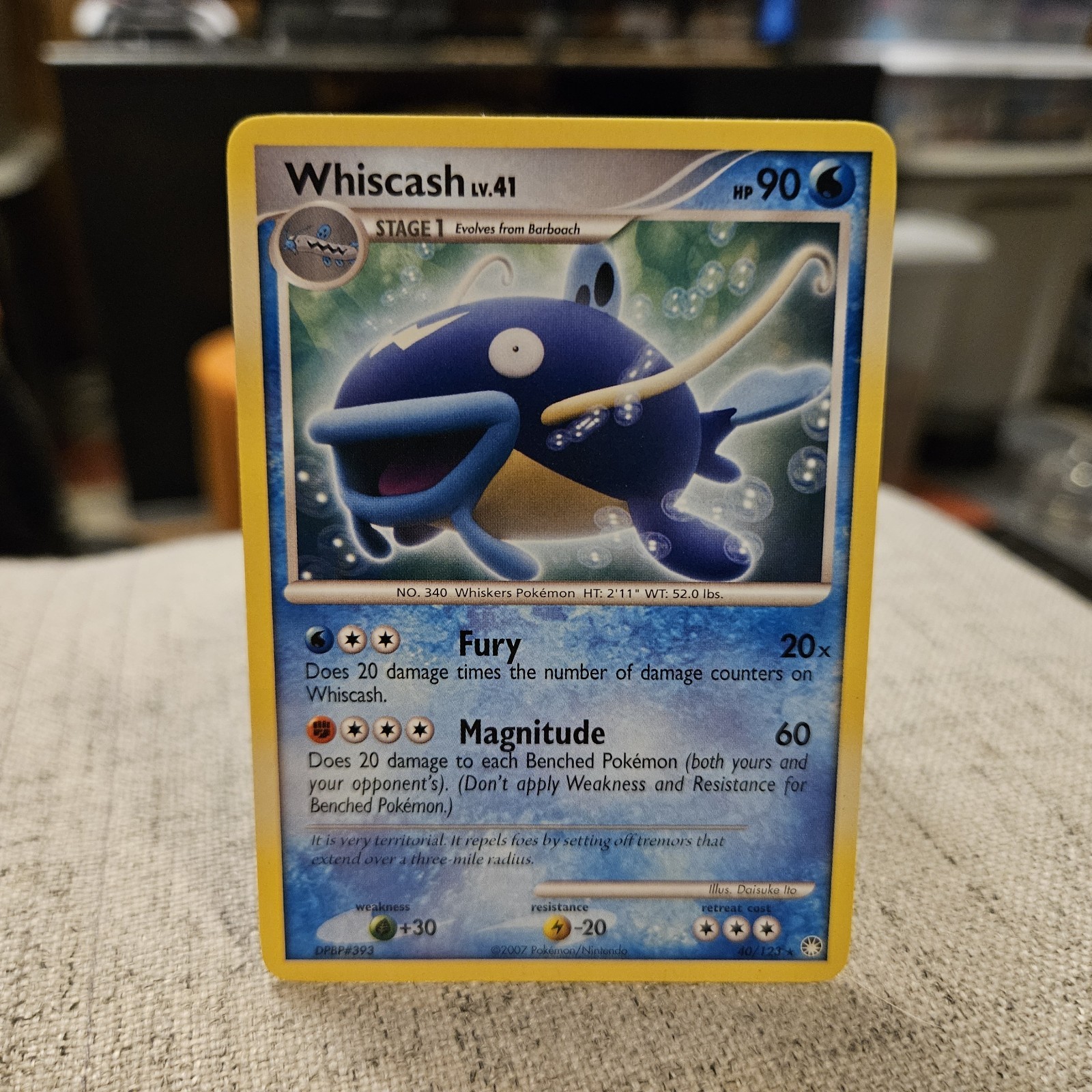 Whiscash Pokemon TCG Mysterious Treasures Rare Card #40/123