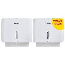 PLUSSEN Commercial Paper Towel Dispenser Wall Mount with Key 10" X 8", White