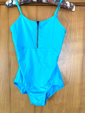 Turquoise Rhinestone Zipper Blue Large Adult Camisole Leotard Body Wrappers