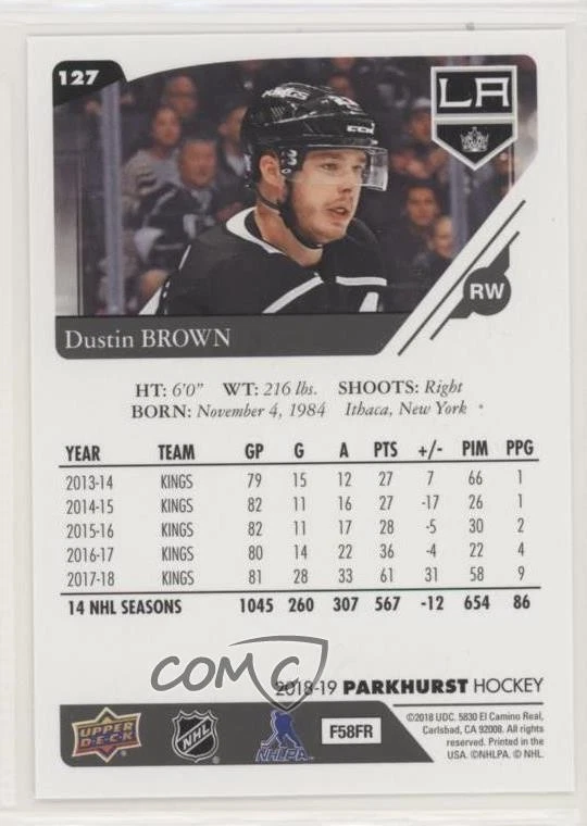 2018-19 Upper Deck Parkhurst Dustin Brown #127 - Image 2 of 2