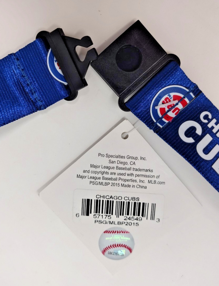 Chicago Cubs Breakaway Lanyard Blue Double Sided Logo MBL Fan Gear New with Tags