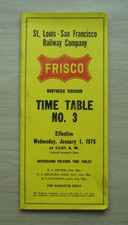 SLSF FRISCO RR Northern Division Employee Timetable No. 3 - 1/1/75