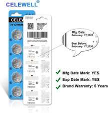 CR1620 5 Pack for Key Fob Tracker 70Mah 3V Lithium Battery 5-Year Warranty