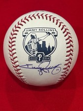 Jimmy Rollins Philadelphia Phillies Signed Retirement Logo Baseball MLB COA
