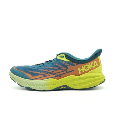 Hoka One Herren Speedgoat 5 Wide Schuhe Blau Gelb Orange Laufschuhe EU 50 2/3