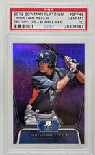2012 Bowman Platinum Purple Refractor CHRISTIAN YELICH RC CARD PSA 10 GEM MINT