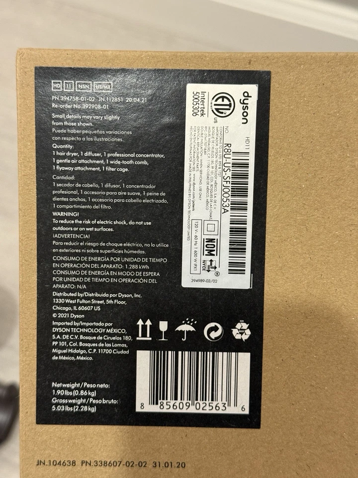 Dyson Supersonic Hair Dryer HD11 Professional - Nickel - FOR PARTS or REPAIR - Image 2 of 2