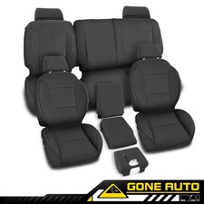 Pu Leather Seat Covers Full Set Fit For 2014-2018 Chevrolet Silverado Double Cab