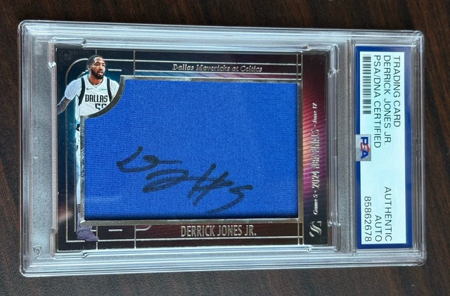 2024-25 Panini Silhouette Derrick Jones Jr NBA FINALS Game Worn Patch PSA Auto