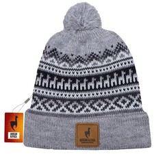 HANDMADE ANDEAN ALPACA LIGHT GRAY HAT BEANIE