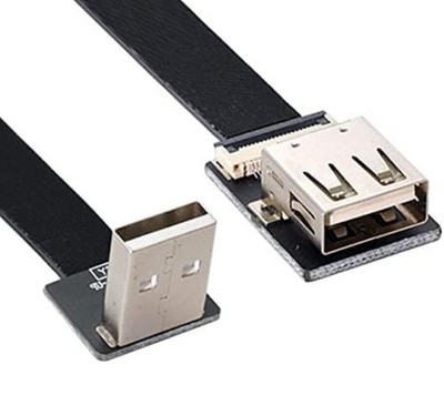 NFHK Down abgewinkelt USB 2.0 Typ-A Stecker auf Buchse Verlängerung Daten flach schlank FPC...