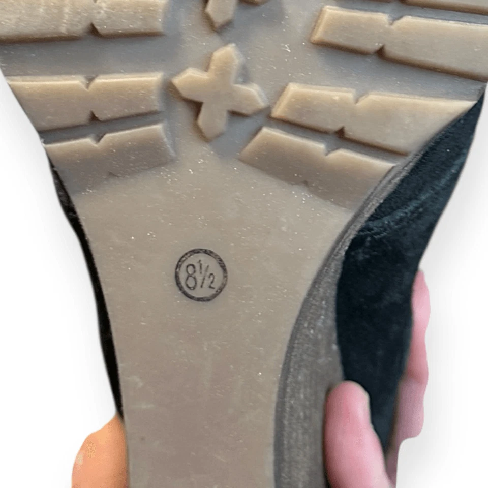 Botines DIBA para mujer negros de gamuza con cordones de cuña talla 8,5 Foto 4 de 4