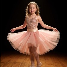 A Wish Pink Sequin Kids Dance Costume Blush Pink 18c