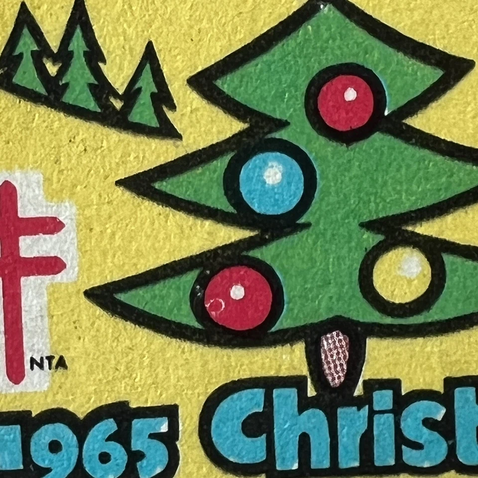 ERROR 1965 CHRISTMAS SEAL BLOCK WITH EXTRA CIRCLES IN TREE ORNAMENTS MNH - Image 2 of 4