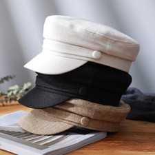 Lady Casual Cotton Cap Hat Mariner Breton Fiddler Sailor Cap Newsboy Retro Hat