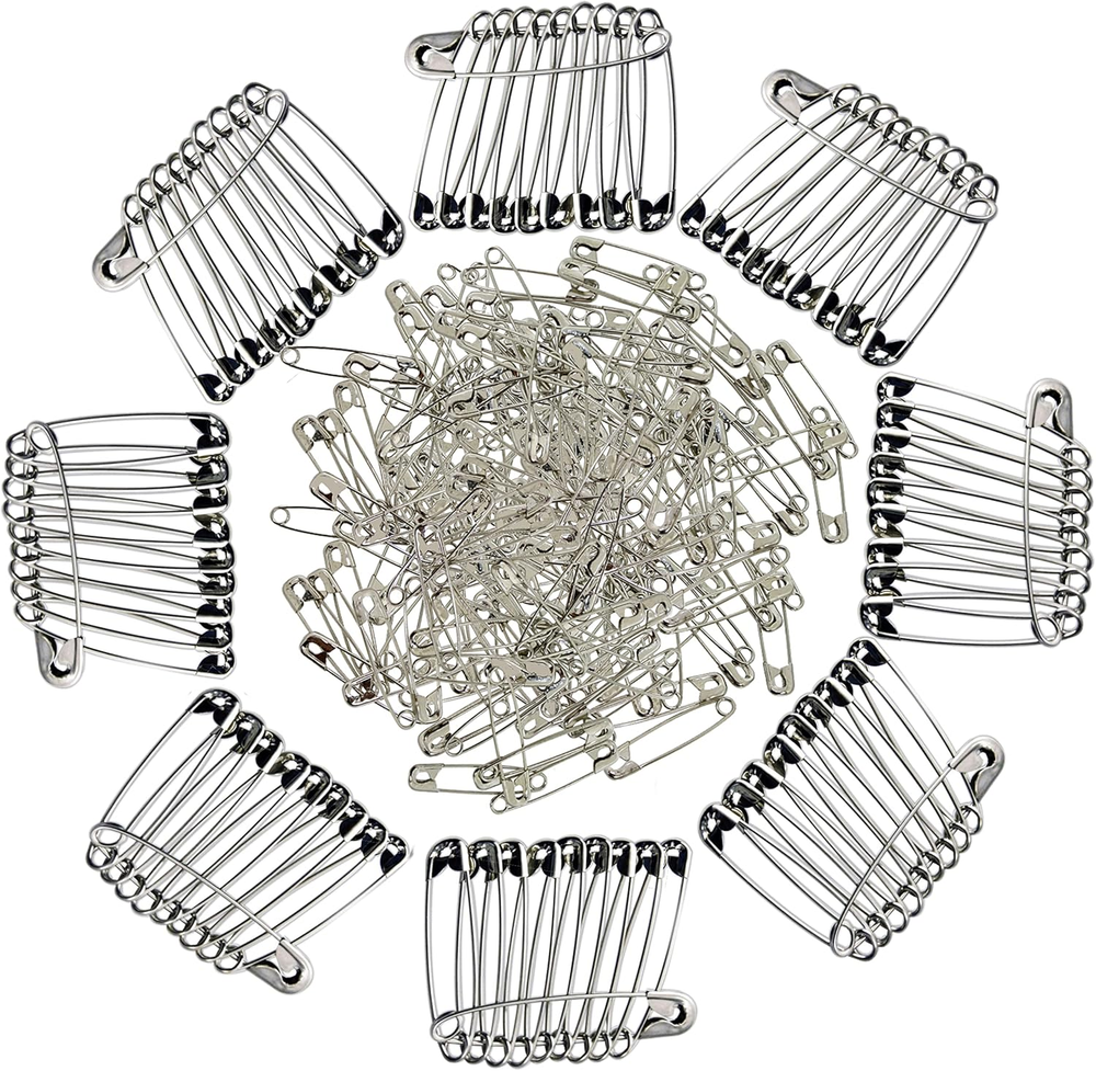 500 Silver 1-1/16 Inch Safety Pins for Clothing & Crafts