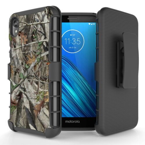 Rugged Shockproof Cover w/Stand Hybrid Case + Holster Clip for Motorola Moto E6 - Picture 16 of 52