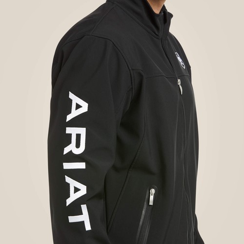Ariat Men's New Team Black Full-Zip Softshell Jacket -10019279 - Picture 3 of 4