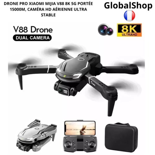 Drone Pro Xiaomi Mijia V88 8K 5G Portée 15000m, Caméra HD Aérienne Ultra Stable