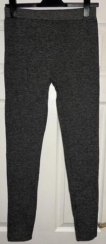 QED London graue Jogger Leggings Damen Gr. L Stretch Jersey geometrisches Muster