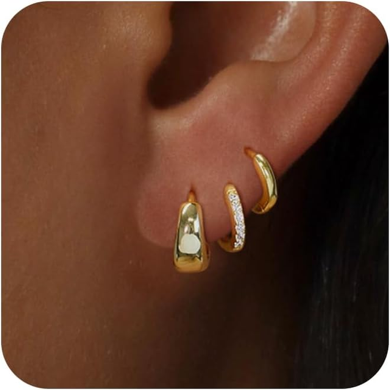 Stud Earrings for Women Dainty Gold Earrings|14K Gold Cartilage Earring Hypoalle-image