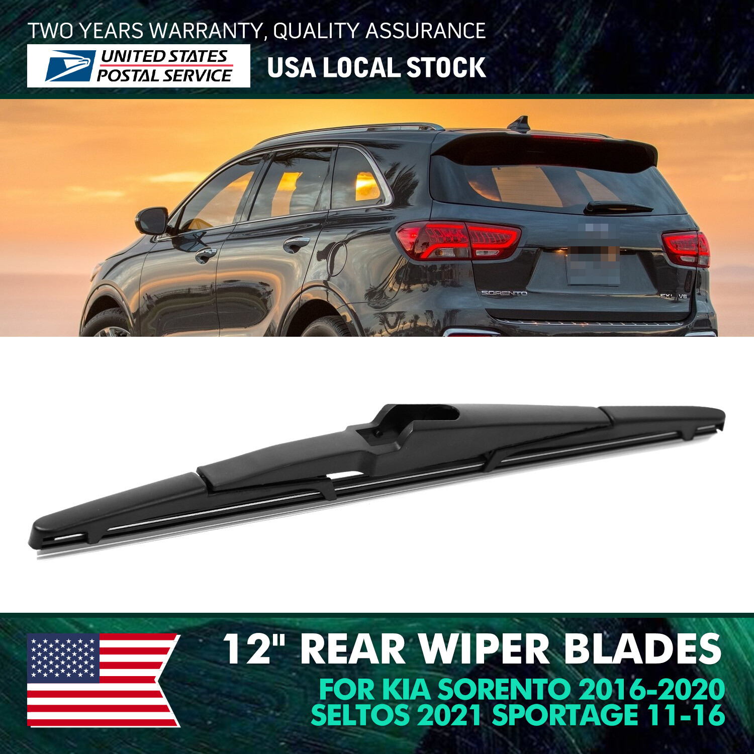 1 Pcs All season Rear Windshield Wiper Blades 12