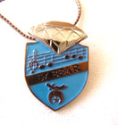 Shriner SABBAR Copper Enameled Pendant on 18" Copper Chain  Necklace Music Notes — photo 2