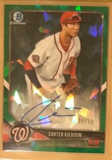 2018 Bowman Chrome CARTER KIEBOOM Green Atomic Refractor Auto /99 BCPA-CK Nats