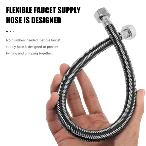 2pcs Flexible Connector Hose Stainless Thread Pipe Water Supply Line - Picture 2 of 12
