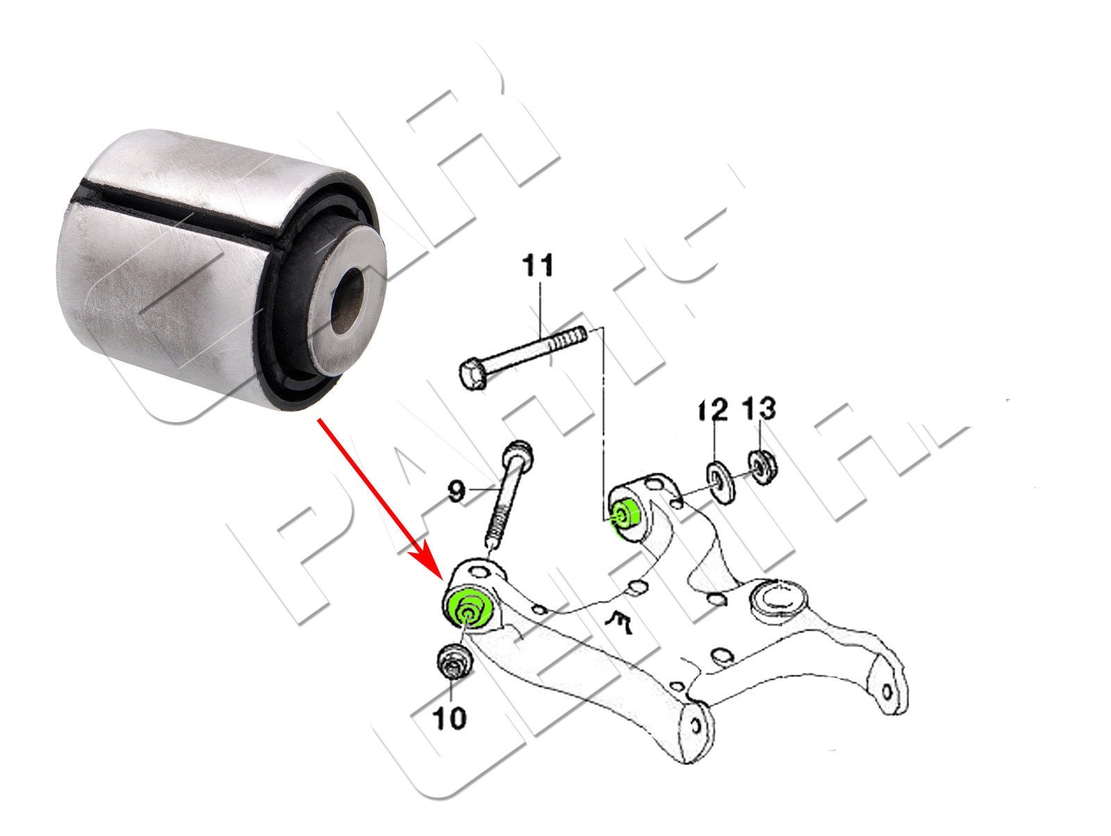 FOR BMW X5 E53 5 6 SERIES REAR AXLE SWING ARM LOWER TRAILING ARM FRONT