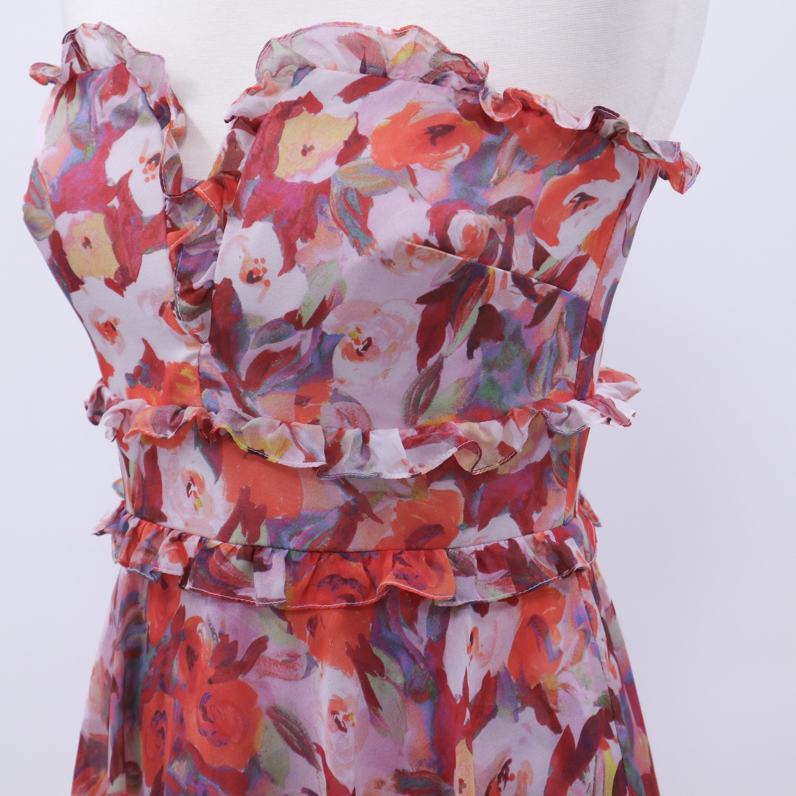 Amur Midi Silk Dress Darla Womens 4 Floral Pink Orang… Gem